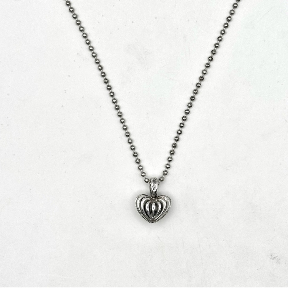 Lagos Silver Heart Pendant Necklace - Picture 2 of 5